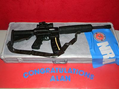 AR-15 NRA Graduation Cake by Little Cakes on the Prairie - Cake by Traci