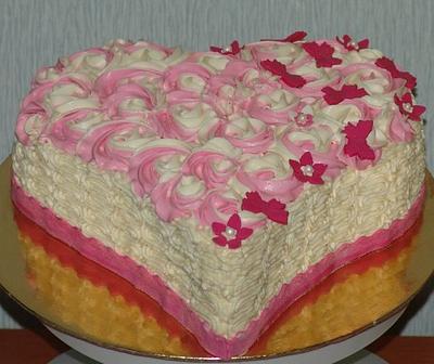 Heart shaped buttercream cake - Cake by Zaneta