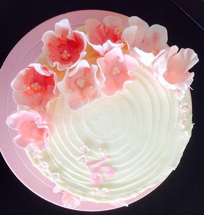 Pink Fantasy Flowers - Cake by Radhika