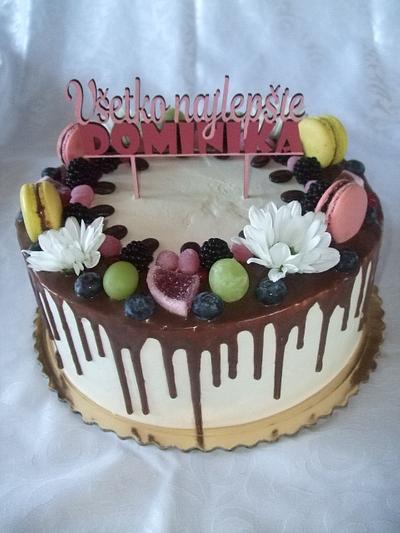 Chocolate cake with macarons - Cake by Vebi cakes