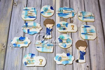 Blue first communion cookies - Cake by Daria Albanese