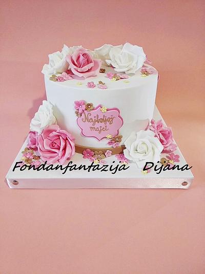 Roses cake  - Cake by Fondantfantasy