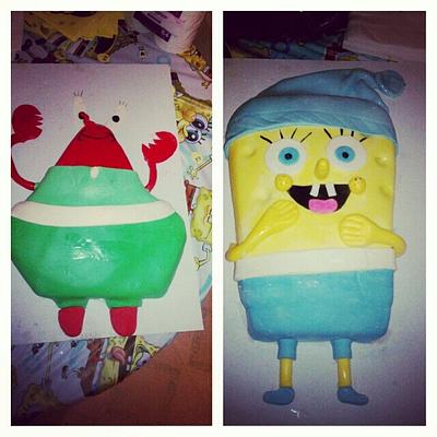 baby Spongebob and Mr. Crab - Cake by Erica Lindsey