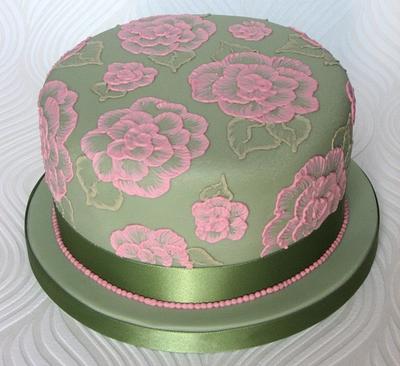 Brush Embroidery Cake - Cake by Pam 