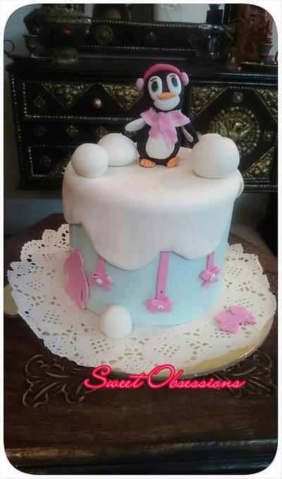 Frozen Cake-Love Penguin  - Cake by Sweet Obsessions by Tanya Mehta 