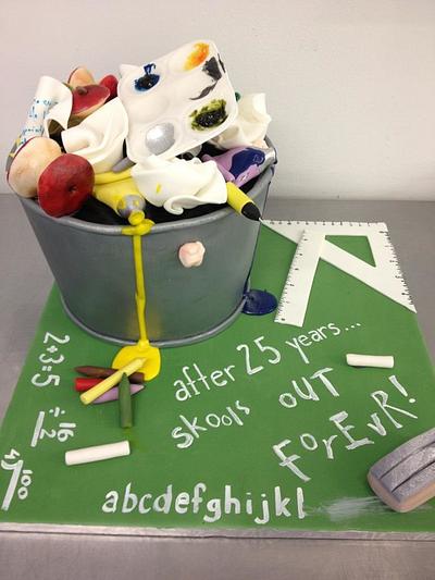 Teacher's Retirement  - Cake by Lesi Lambert - Lambert Academy of Sugar Craft