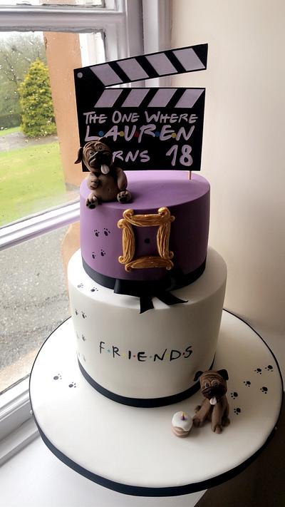 Friends theme with pugs  - Cake by Missyclairescakes