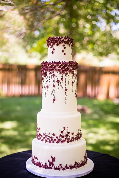 Burgundy Wedding - Cake by Kendra's Country Bakery