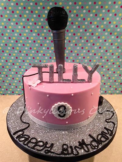 Glitter/ Bling/ Microphone cake - Cake by Dinkylicious Cakes
