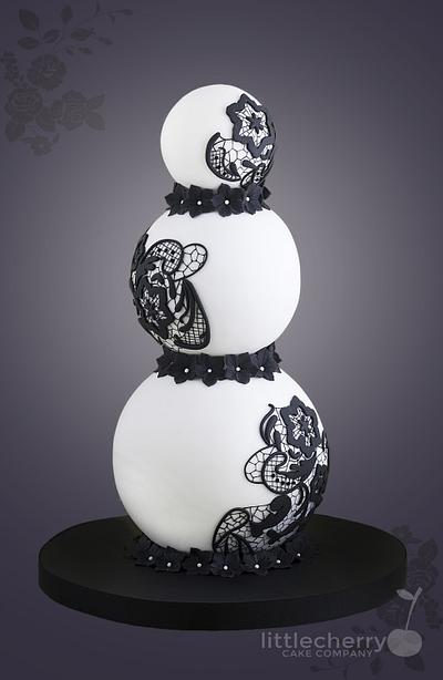 Black and White Sphere Cake - Cake by Little Cherry