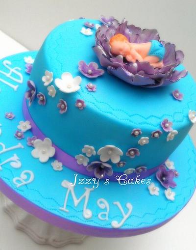Baby asleep in a flower Cake - Cake by The Rosehip Bakery