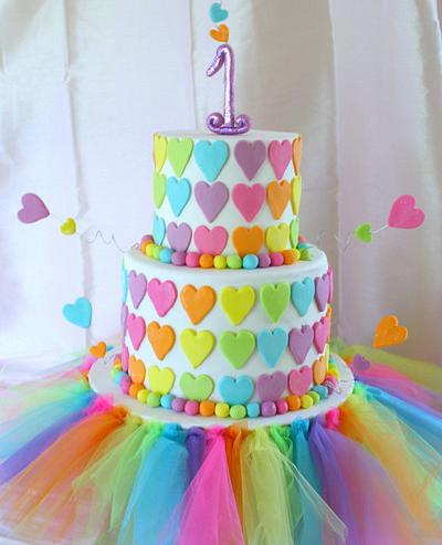 Rainbow First Birthday - Cake by ButterflySweets