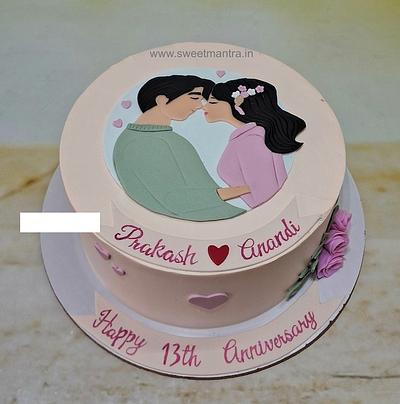 Custom cake for 13th anniversary - Cake by Sweet Mantra Homemade Customized Cakes Pune