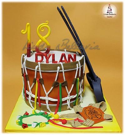 CAKE DRUM WITH FOLKLORE'S SWORDS (TATARATA') - Cake by Linda Bellavia Cake Art