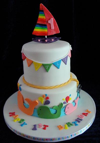 Girly Nautical 1st Birthday Cake - Cake by Alison Inglis