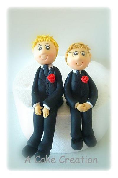 Two boys in suits - Cake by A Cake Creation
