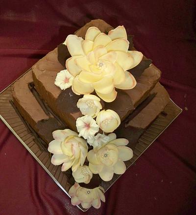dark, mystic, elegant- dark chocolate mud cake wedding cake - Cake by elisabethscakes