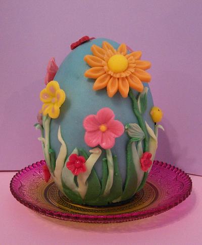 Easter egg with flowers. - Cake by My Sweet World_Elena