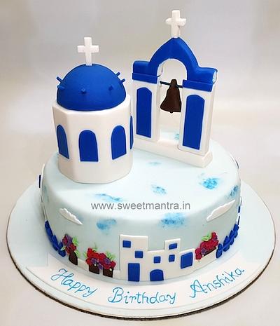 Santorini theme cake - Cake by Sweet Mantra Customized cake studio Pune