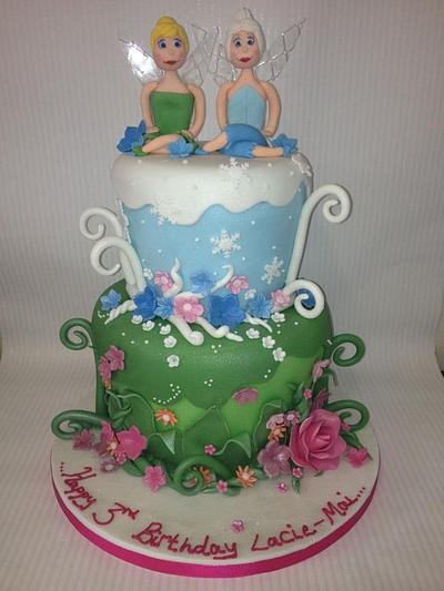 Tinkerbell and Periwinkle - Cake by Laura Woodall