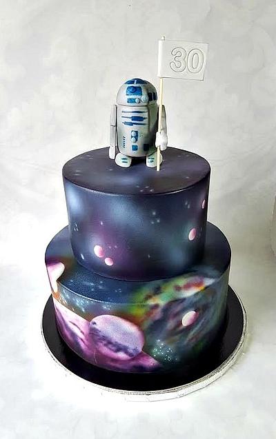 Airbrushed space - Cake by Frufi