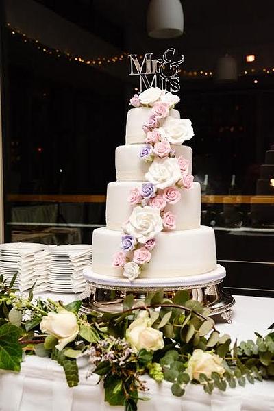 CASCADING ROSES! - Cake by The Cupcake Tarts