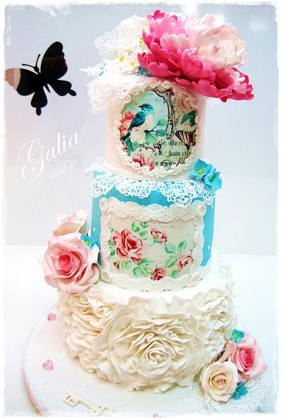 Wedding cake style... SHABBY CHIC - Cake by Galya's Art 