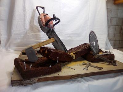 chainsaw birthdaycake  - Cake by Aurelia'sTartArt