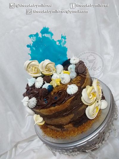 Yellow, blue and chocolate fantasy - Cake by TheCake by Mildred