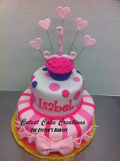 Pretty Pink 1st Birthday - Cake by Evelyn Vargas