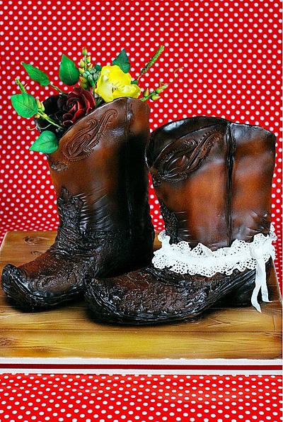 Cowboy Boots Wedding Cake - Cake by Maria Magrat