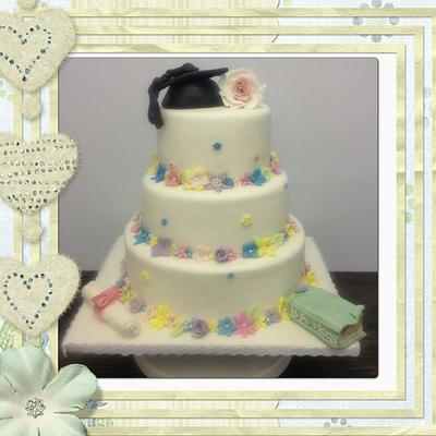 Floral/Vintage Graduation cake - Cake by Jodie Taylor