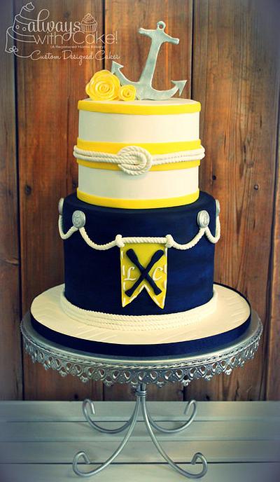 Nautical Engagement Cake - Cake by AlwaysWithCake
