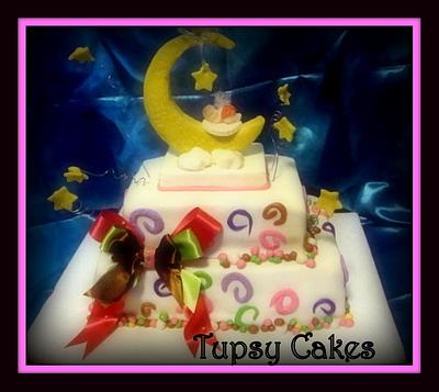 moon and star baby shower cake  - Cake by tupsy cakes