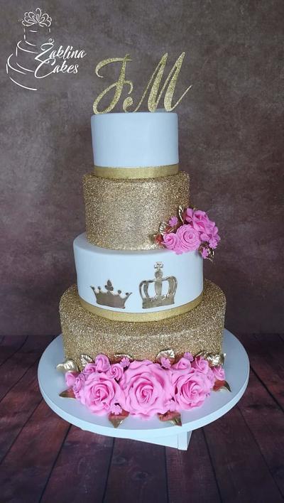 Golden wedding cake - Cake by Zaklina