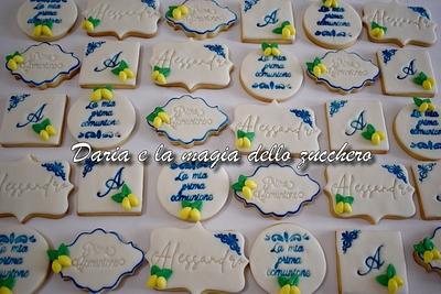 lemons themed first communion cookies - Cake by Daria Albanese