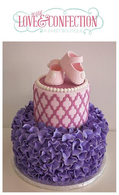 Ruffles & Moroccan Latice  - Cake by Veronica Arthur | The Butterfly Bakeress 