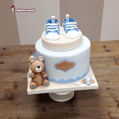 Baby shoes christening  - Cake by Naike Lanza