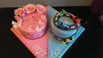 Cake for Twins  - Cake by KaysCakesBristol