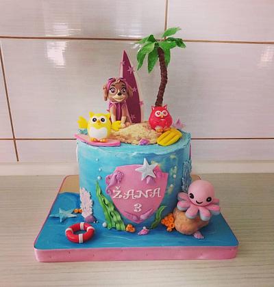 Sky and friends on a vaccation - Cake by Tortalie