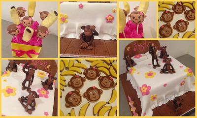 5 Cheeky Monkey's jumping on the bed - Cake by Wendy - Saraphia Kakes