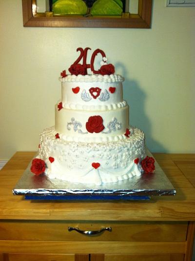 Anniversary 40th   - Cake by Kimberly
