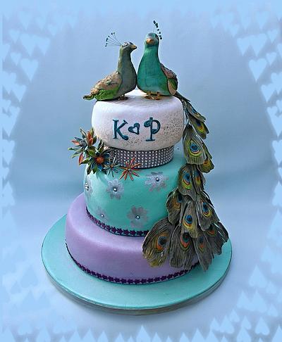wedding peacocks - Cake by Zuzana Bezakova