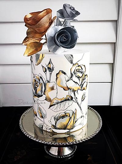 Silver and Gold Wafer Paper - Cake by Dozycakes