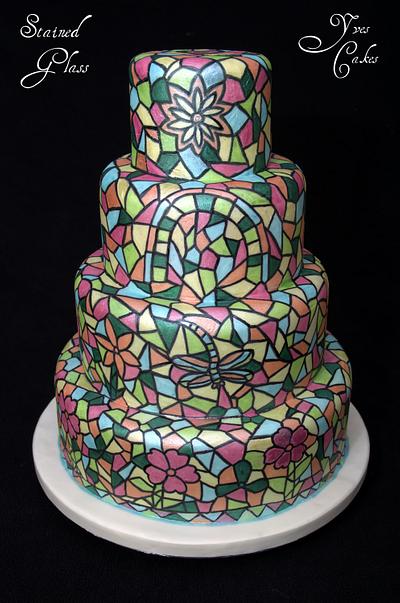 Stained Glass Wedding cake - Cake by Yve's Cakes