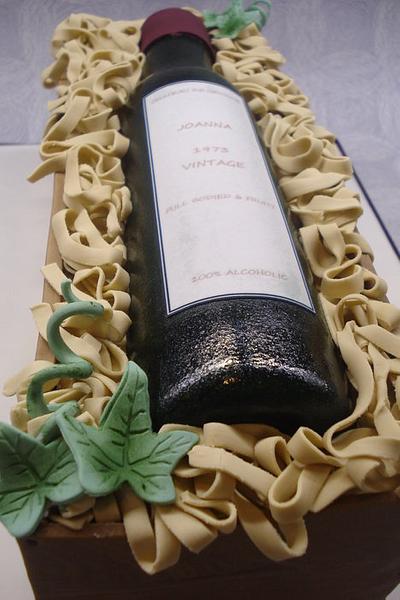 Wine bottle in a crate - Cake by That Cake Lady