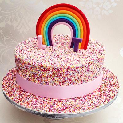 Rainbow Sprinkles Cake  - Cake by The Little Velvet Cakery 