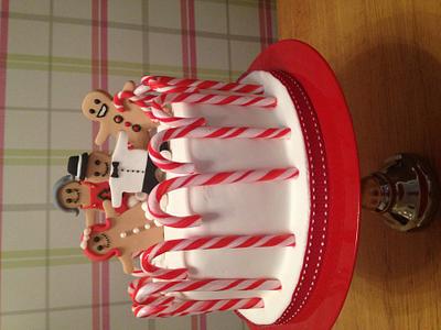 Christmas Gingerbread Men & Candy Canes - Cake by Sparky77