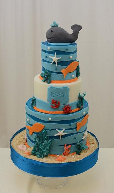 Sea Themed Baby Shower Cake - Cake by Sugarpixy