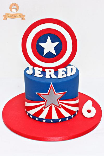 Captain America Cake and Cupcake Toppers - Cake by The Sweetery - by Diana
